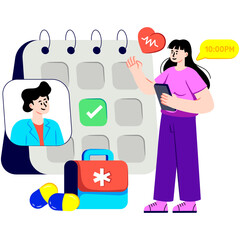 A unique design illustration of doctor appointment