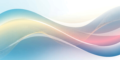 Smooth abstract blue wave design with flowing light lines and curved shapes for vector illustration background art