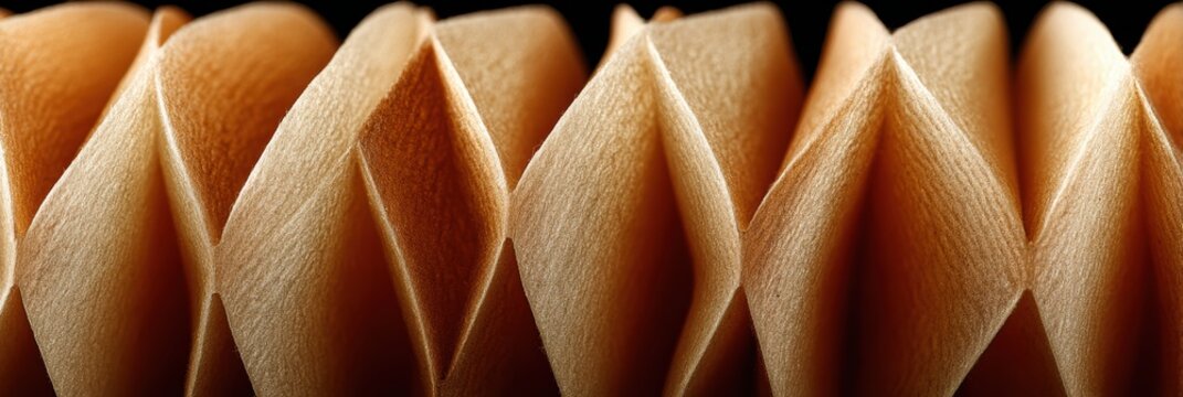 Air Filter Design Showcasing Unique Pleated Structure on Isolated White Surface for Product Display