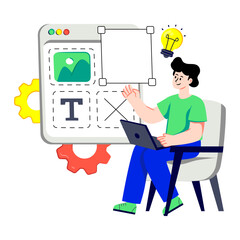 An eye catching design illustration of blog creation