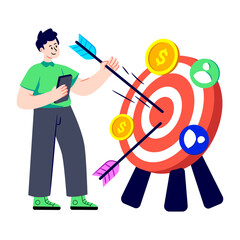 An illustration design of target marketing