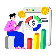 Premium download illustration of financial statistics
