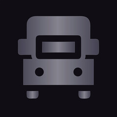 Stylized Bus Icon with Gradient on Dark Background