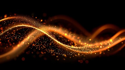 Dynamic golden light streaks with sparkling particles create a magical, celebratory, and energetic abstract background perfect for festive occasions and modern designs.