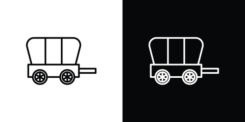 Covered wagon icon line vector illustration. vector graphics © Gopal