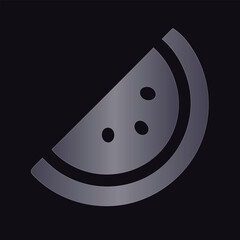 Stylized Watermelon Slice Icon with Gradient on Dark Background