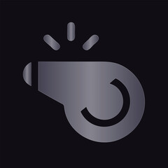 Stylized Whistle Icon with Gradient on Dark Background