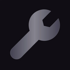 Stylized Wrench Icon with Gradient on Dark Background