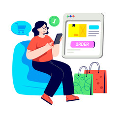 Unique design illustration of buy order online