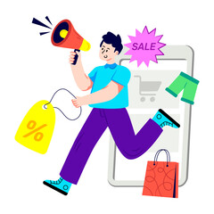 Editable design illustration of shopping sale announcement