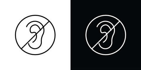 Ear deaf icon line vector illustration. vector graphics