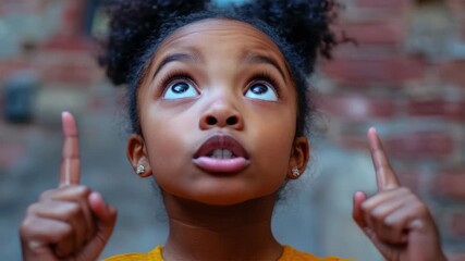 Stunning close-up of a child making an expression that captures curiosity and innocence.
