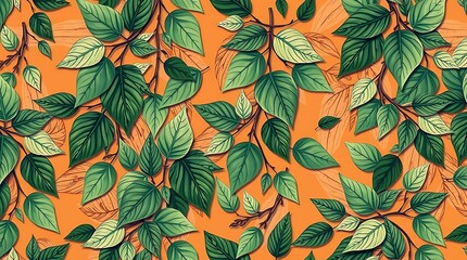 seamless background with leaves