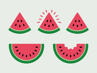 A vibrant collection of watermelon slice illustrations showcasing different cuts, colors, and details that make them visually appealing and ideal for summer-themed designs.
