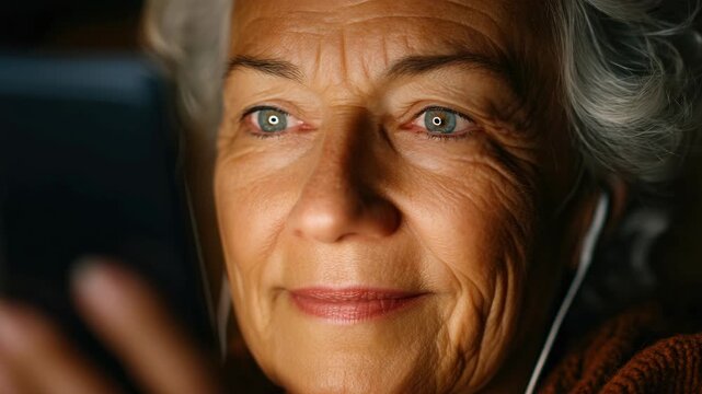 Elderly woman on laptop