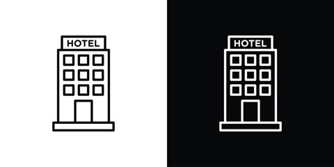 hotel icon line vector illustration. vector graphics