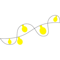 Minimalist wavy string lights with bright yellow bulb shapes