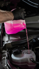 car coolant - topping up, adding to the minimum level