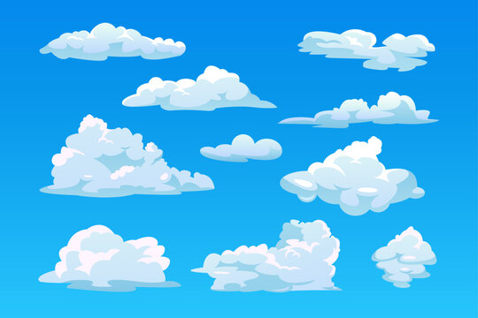 blue sky with fluffy clouds