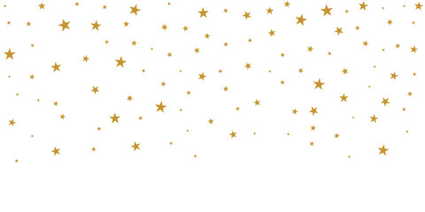 Gold star confetti background vector, falling stars abstract banner, shiny star decoration pattern for Christmas, new year, festive holiday celebration events, illustration PNG.