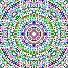 Geometrical dynamic abstract psychedelic radial flower ornament pattern mandala background - floral colorful vector artwork