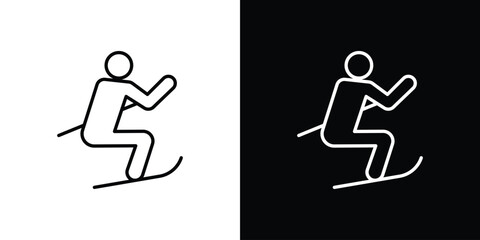 Skiing icon line vector illustration. vector graphics © Gopal