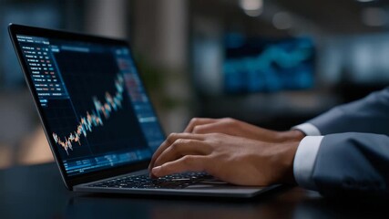 Financial advisor using virtual assistant to track investments and manage portfolios, symbolizing fintech innovation, smart analytics, and AI-driven decision-making in modern finance. cinematic - Powered by Adobe