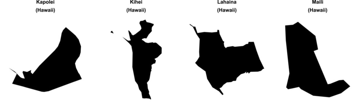 Kapolei, Kihei, Lahaina, Maili outline maps