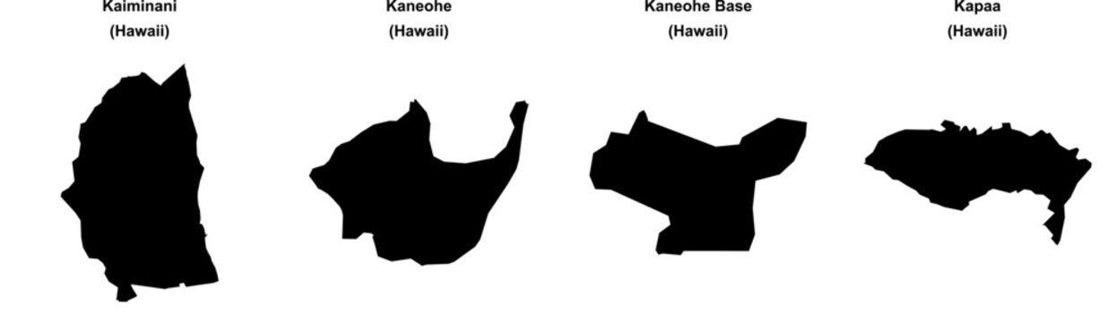 Kaiminani, Kaneohe, Kaneohe Base, Kapaa outline maps