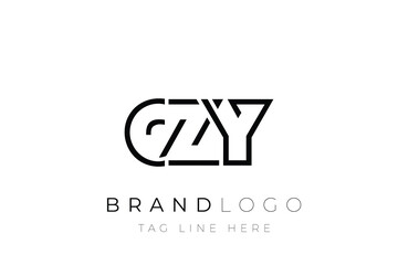 Fototapeta premium CZY abstract letter logo design. Modern Business Logo Design With Abstract Typography and Contemporary Style