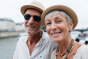 Couple celebrating anniversary by traveling together