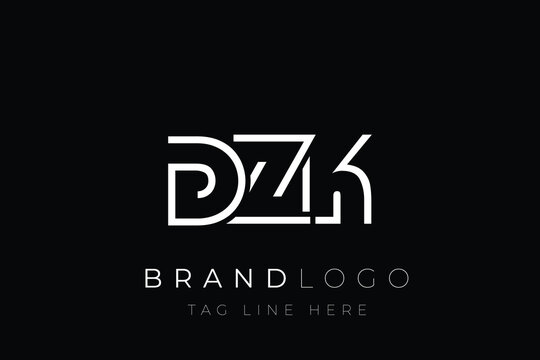 DZK abstract letter logo design. Modern Business Logo Design With Abstract Typography and Contemporary Style