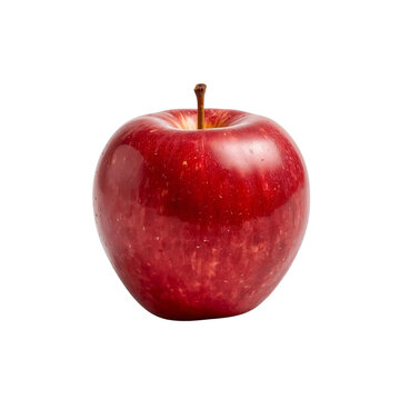 Single Red Apple Isolated PNG &ndash; Fresh Gala or Fuji Apple Cutout, Realistic Photo on Transparent Background for Food and Health Design