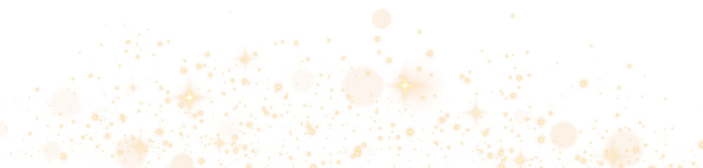 Gold stars, dust trails, and sparkling particles, isolated on a transparent background for PNG overlays.