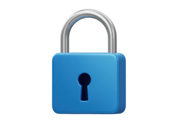 Blue padlock PNG illustration isolated on transparent background for security and protection concept