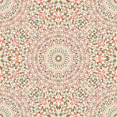 Seamless flower mandala pattern background design - abstract happy vector art illustration