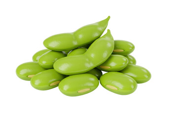 Pile of Fresh Green Edamame Beans PNG Illustration isolated on Transparent Background Healthy Snack Vegan Food