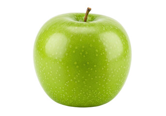 Fresh Granny Smith apple PNG illustration isolated on transparent background Green fruit with stem for healthy eating and cooking