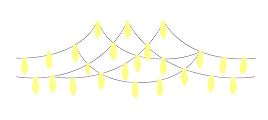 String lights illustration isolated on transparent background