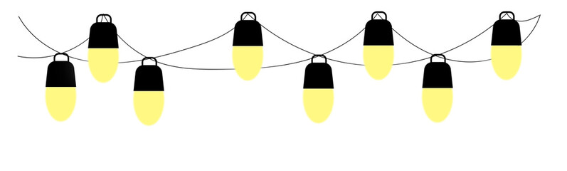 String light garland illustration isolated on transparent background