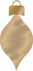 Shiny Metallic Gold Striped Christmas Ornament