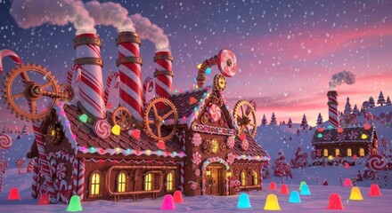 Santa’s Candy-Powered Workshop in a Winter Wonderland