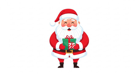 Fototapeta premium Santa Claus holding presents with a joyful expression for Christmas 
