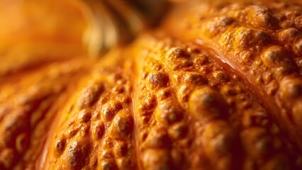 Fototapeta premium Close up of a textured warty orange pumpkin surface