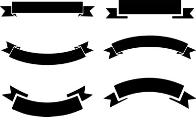 A Collection or set of Elegant Ribbon and Badge Design in Simple Minimalist Form for Marketing and Branding Projects