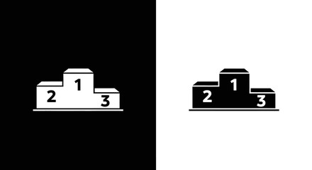 Minimalist Winners Podium Vector Icon for Sports and Ranking Graphics