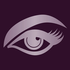 Stylized Close-up of a Woman's Eye with Eyelashes and Eyebrow