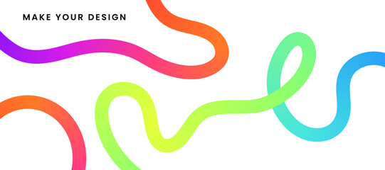 continuous rainbow gradient flowing line abstract background, modern abstract background with smooth gradient path, vibrant single winding line graphic on white, dynamic colorful abstract wire design