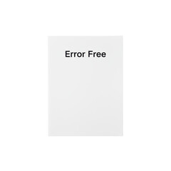 A Minimalist Composition Featuring 'Error Free' Text on a Clean White Surface