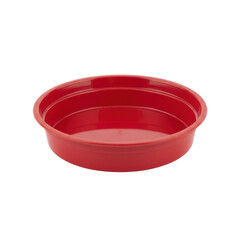 A Vibrant Red Plastic Tray Isolated on a Clean Studio Setting